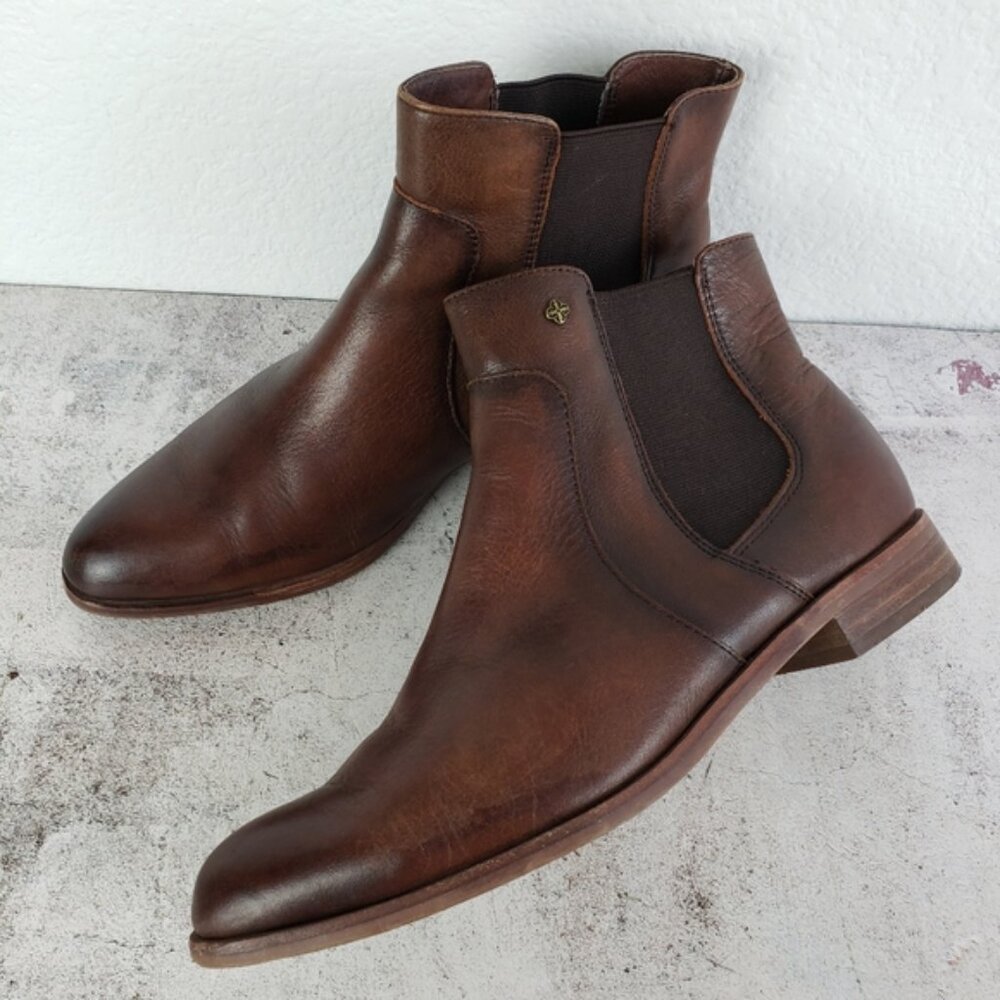 ISOLA 'Mora' Chelsea Leather Ankle Booties Whiskey Canneto Brown size 7.5M - Picture 3 of 12
